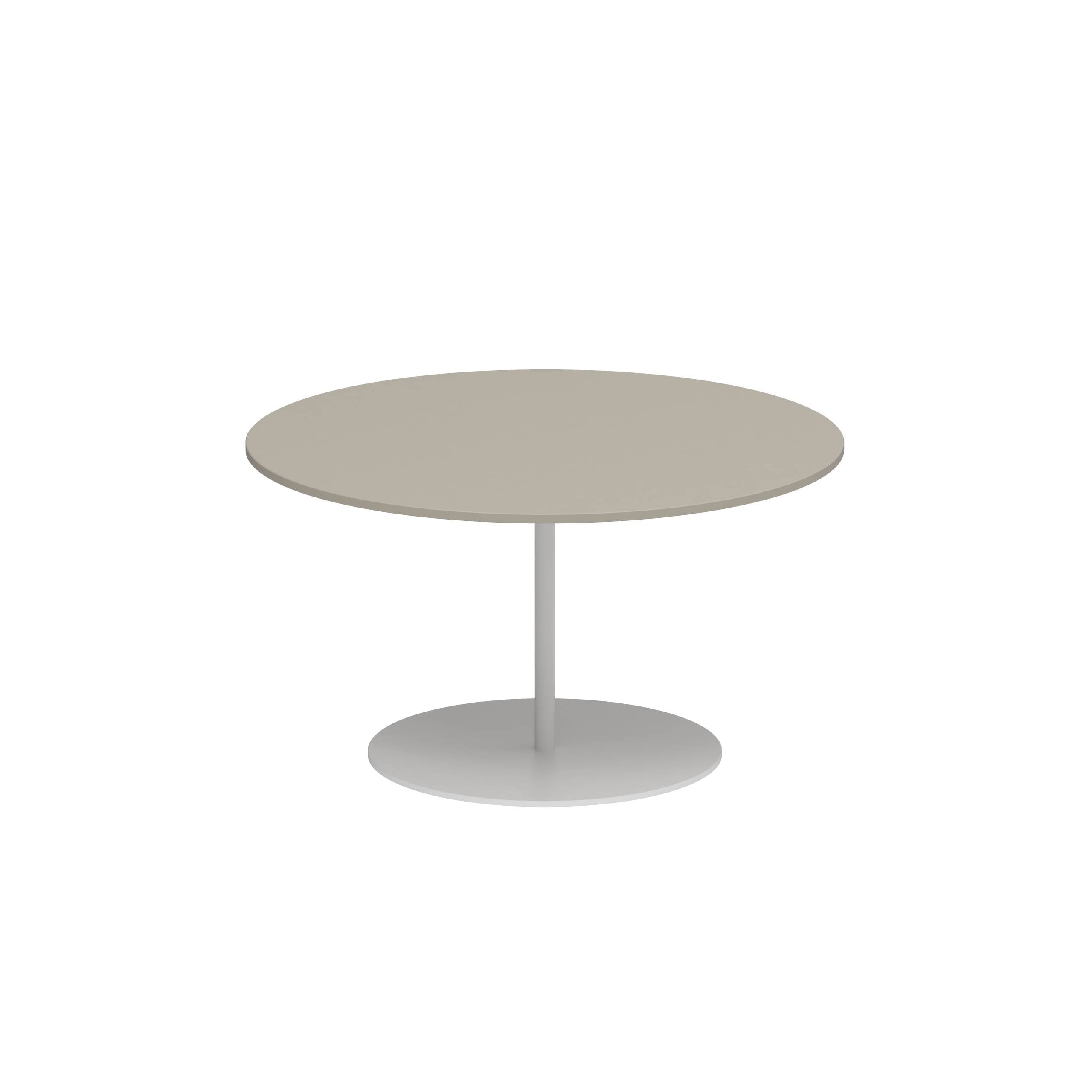 Butler Side Table Ø75cm H40cm White Ceramic Pearl Grey