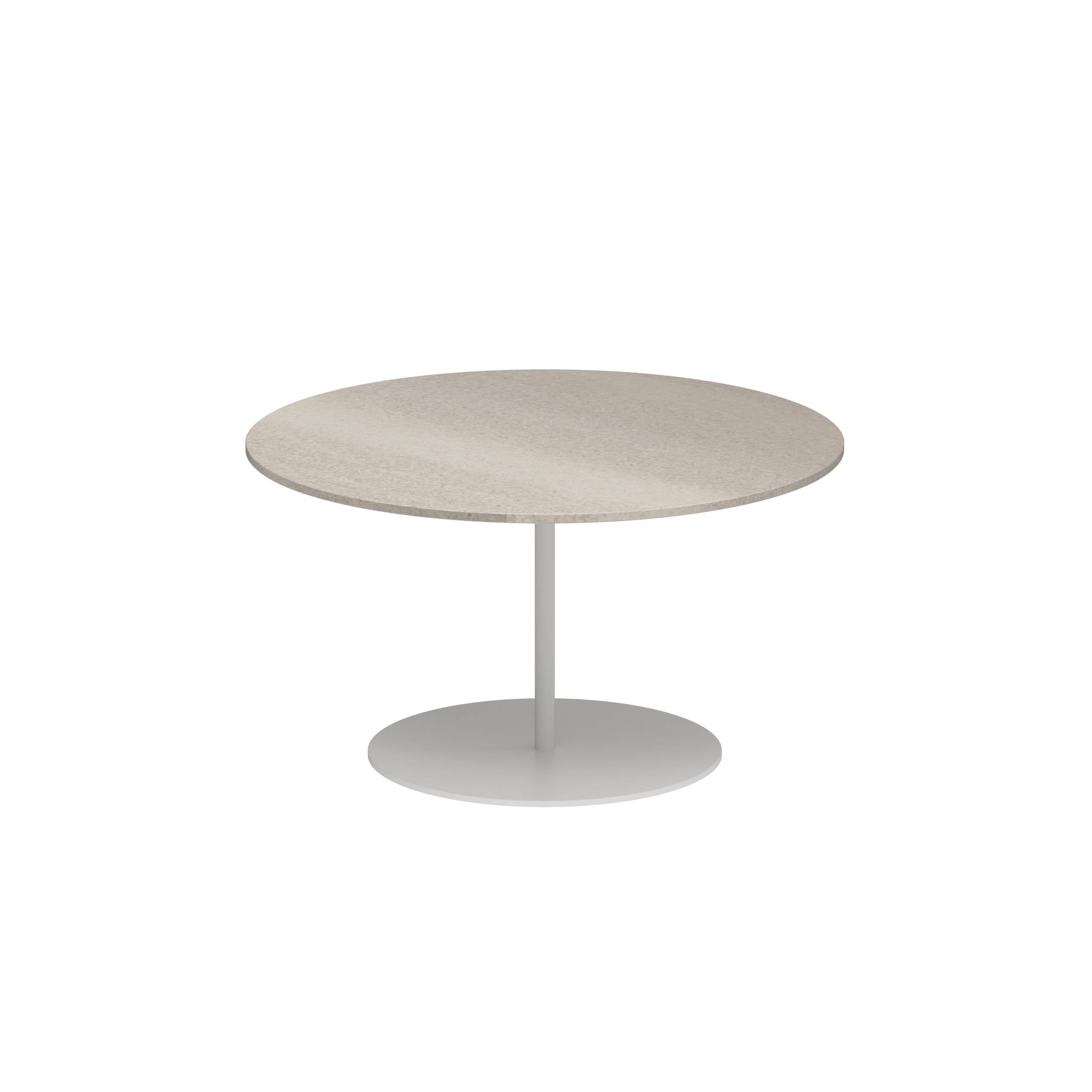 Butler Side Table Ø75cm H40cm White Ceramic Taupe Grey