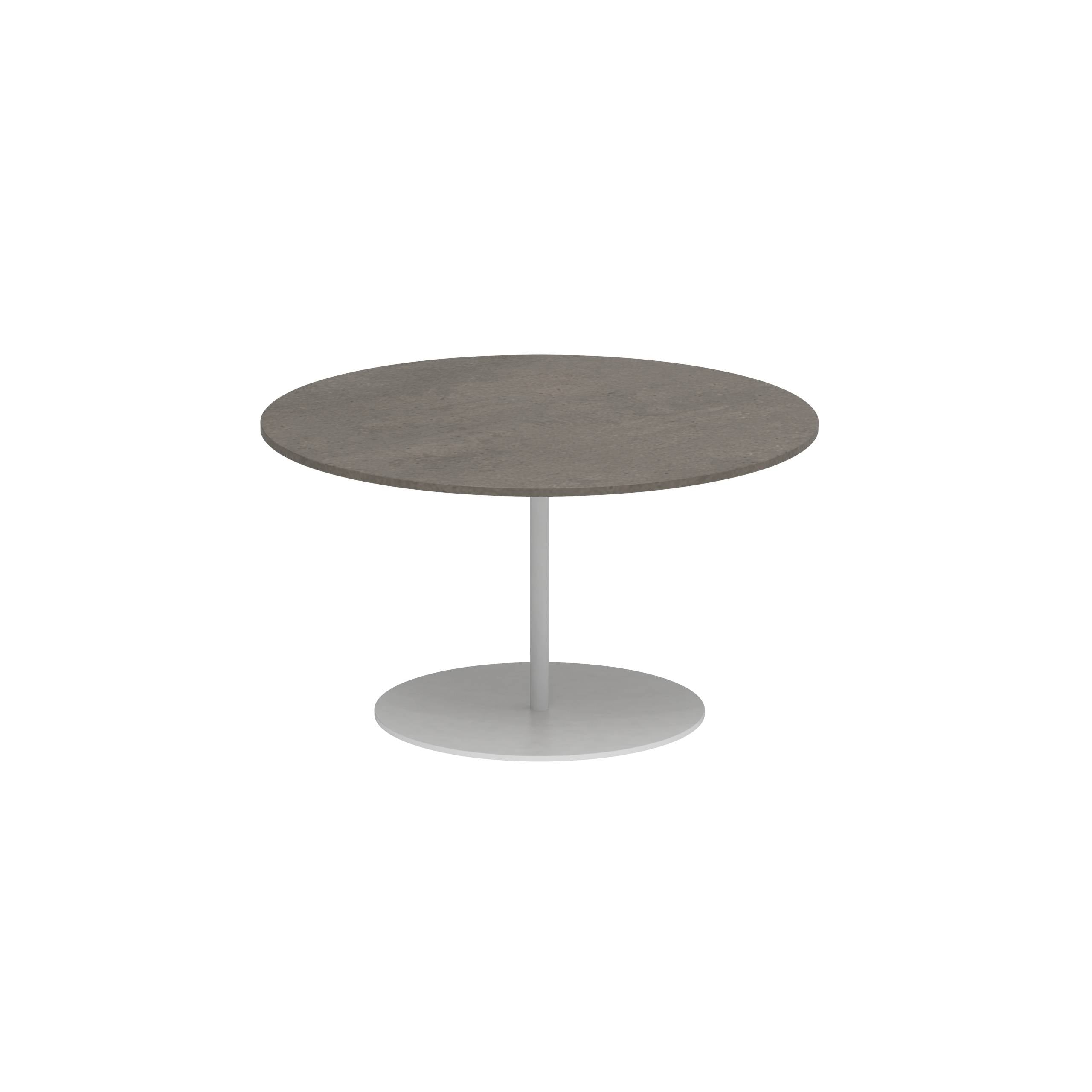 Butler Side Table Ø75cm H40cm White Ceramic Terra Marrone