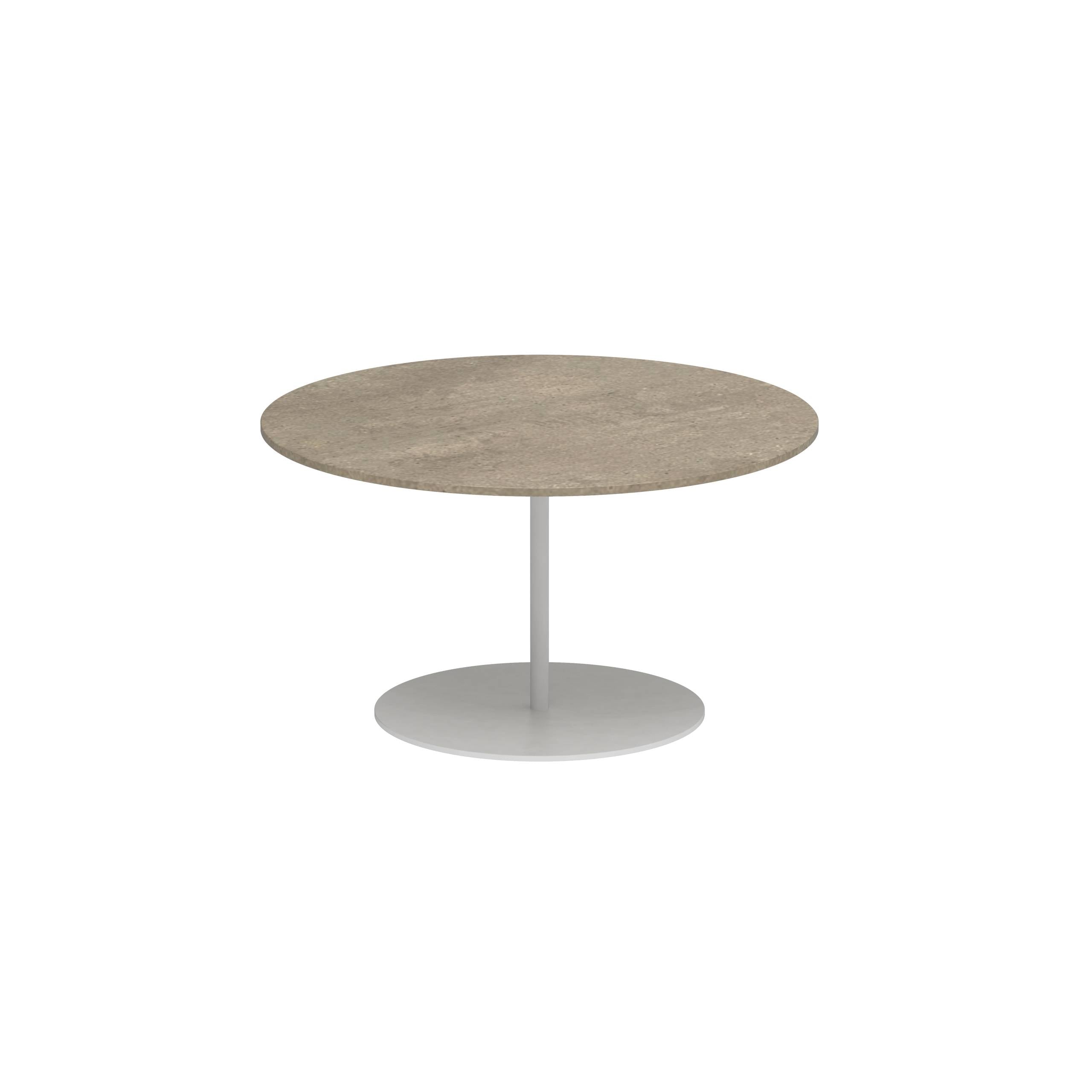 Butler Side Table Ø75cm H40cm White Ceramic Terra Sabbia