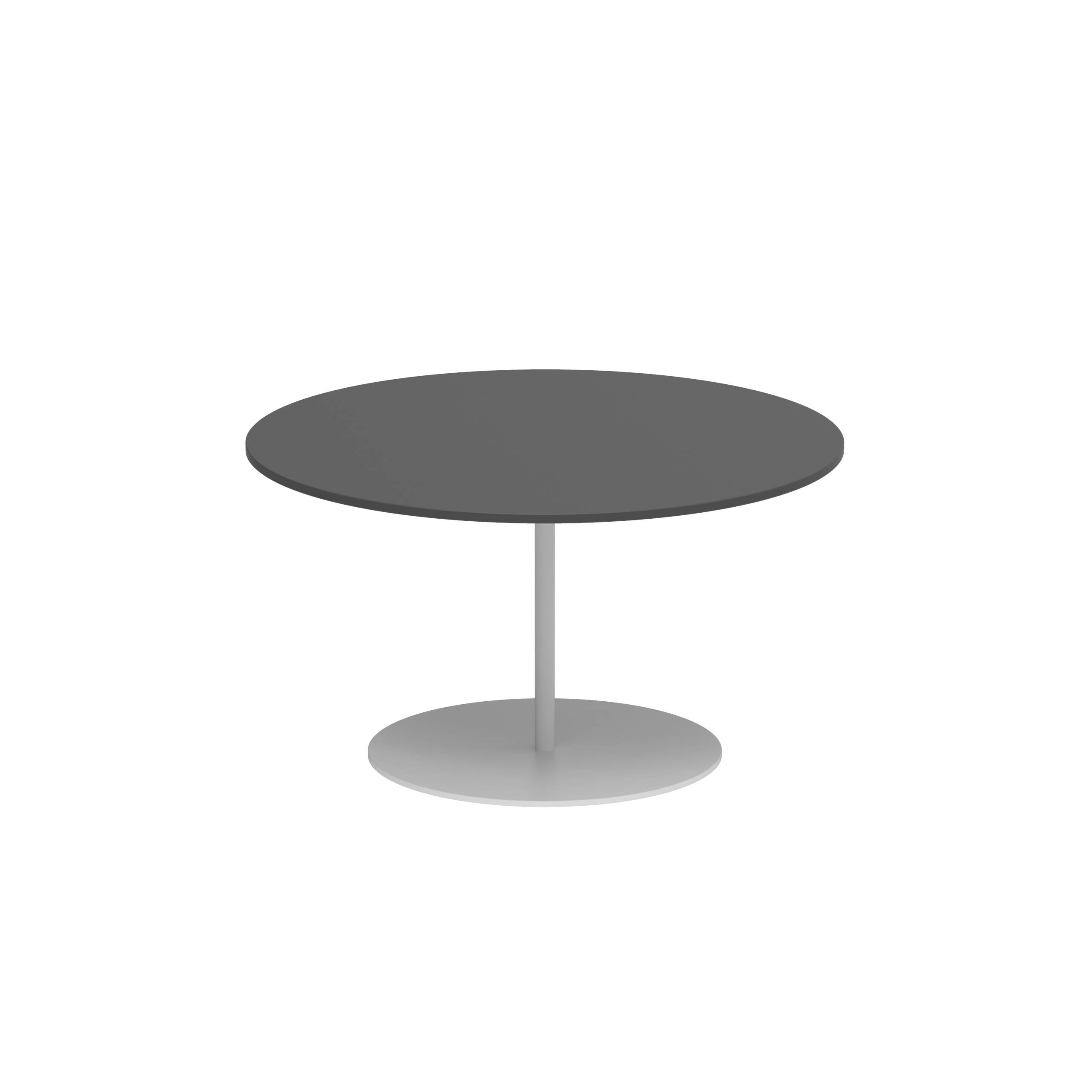 Butler Side Table Ø75cm H40cm White Ceramic Black