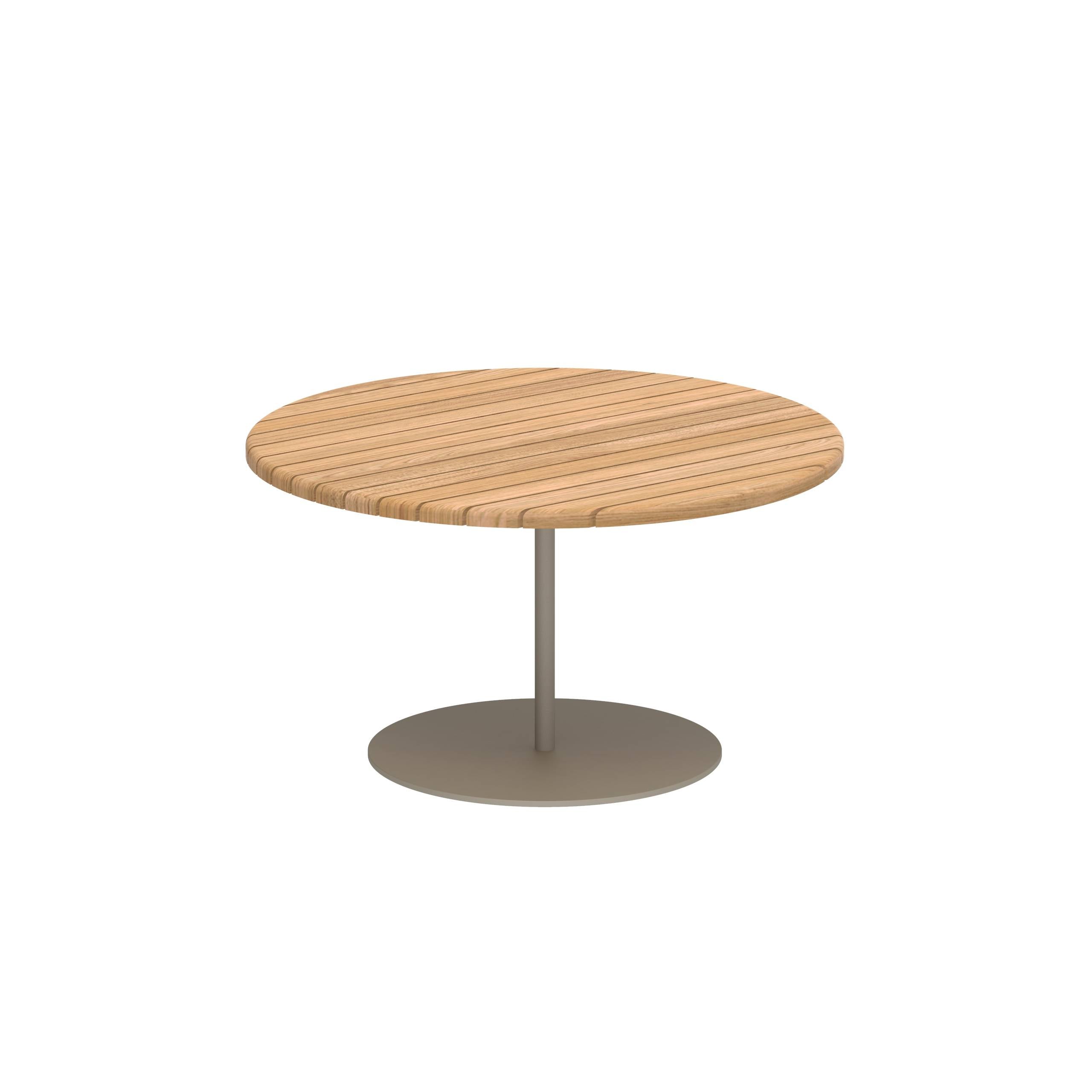 Butler Side Table Ø75cm H40cm Sand With Teak Tabletop