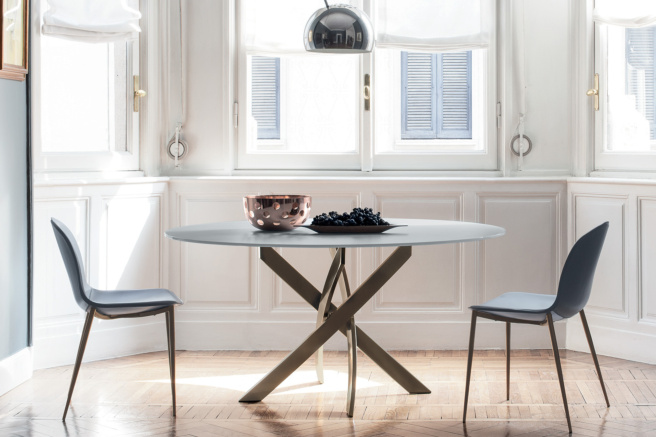 Bontempi Casa Barone Round Fix Dining Table | 01.79,01.90,01.58,01.91