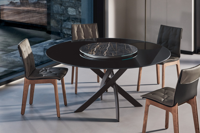 Bontempi Casa Barone Round Fix Dining Table | 01.79,01.90,01.58,01.91
