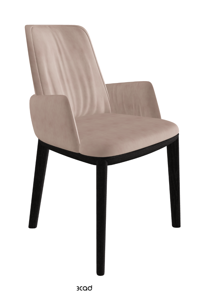 Belinda Dining Armchair_Open Pore Matt Black Ashwood_Micro Nubuk_Dusty Rose