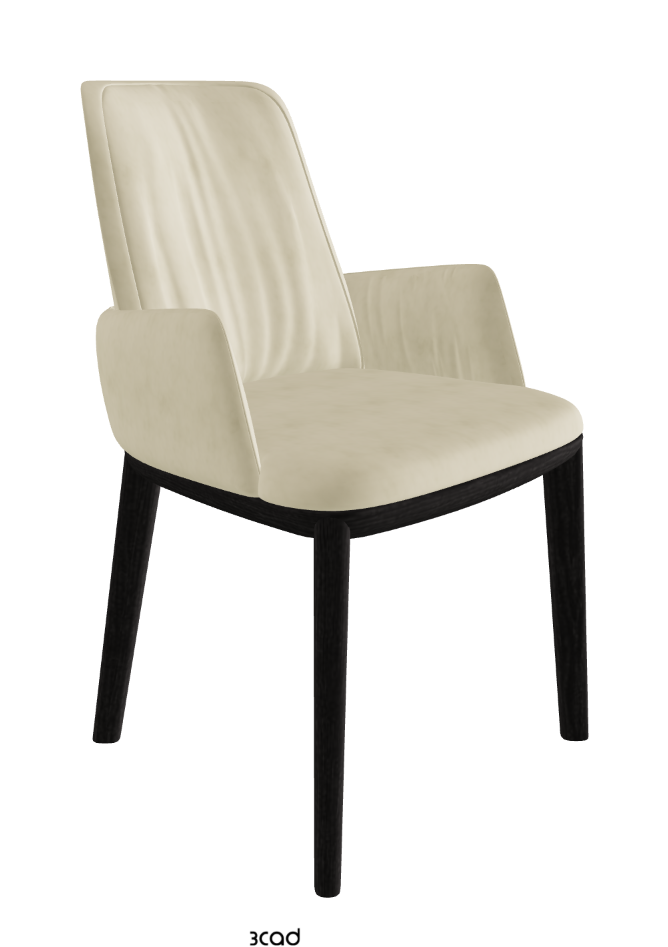 Belinda Dining Armchair_Open Pore Matt Black Ashwood_Micro Nubuk_Beige