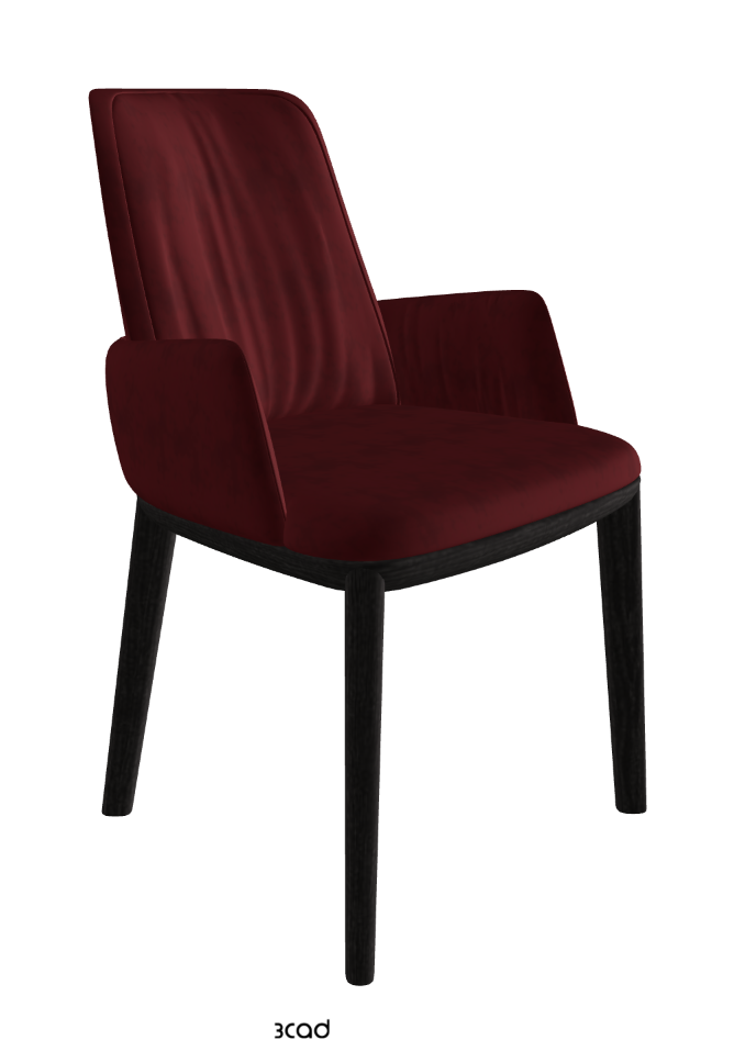 Belinda Dining Armchair_Open Pore Matt Black Ashwood_Micro Nubuk_Cardinal