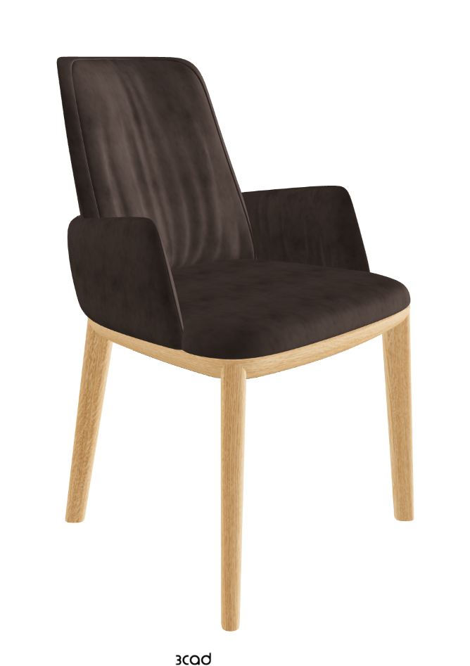 Belinda Dining Armchair_Natural Ashwood_Micro Nubuk_Marron