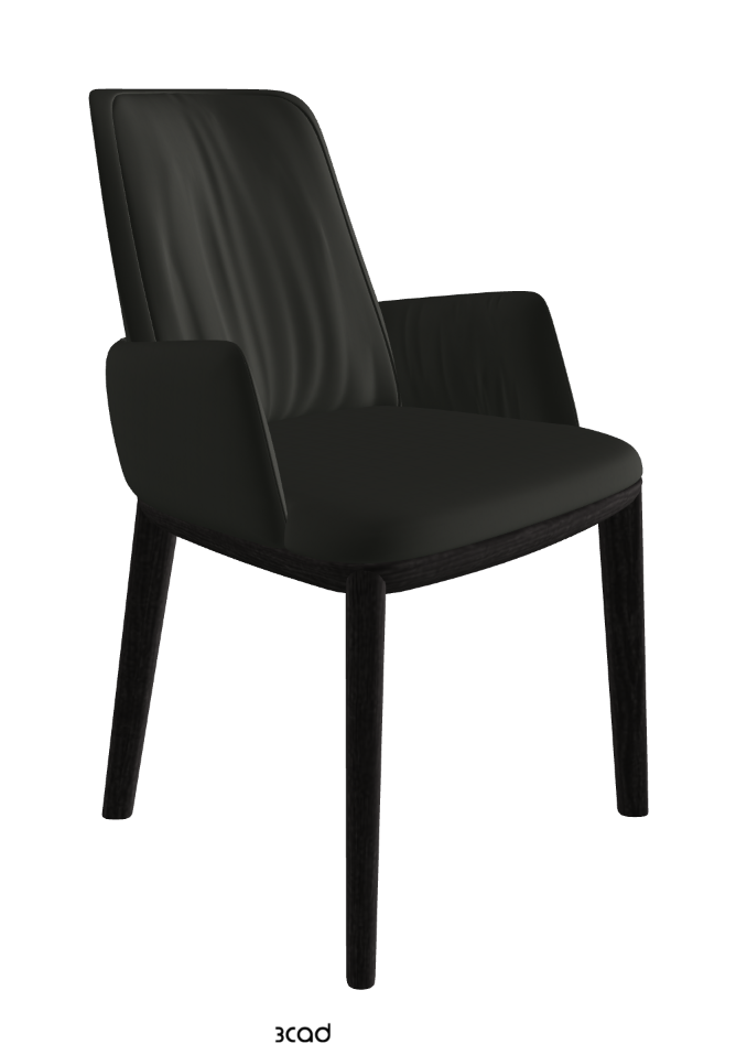 Belinda Dining Armchair_Open Pore Matt Black Ashwood_Soft Leather_Smoke
