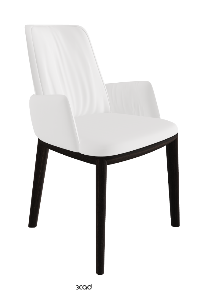 Belinda Dining Armchair_Burned Oak Stained Ashwood_Synthetic Leather_Bianco