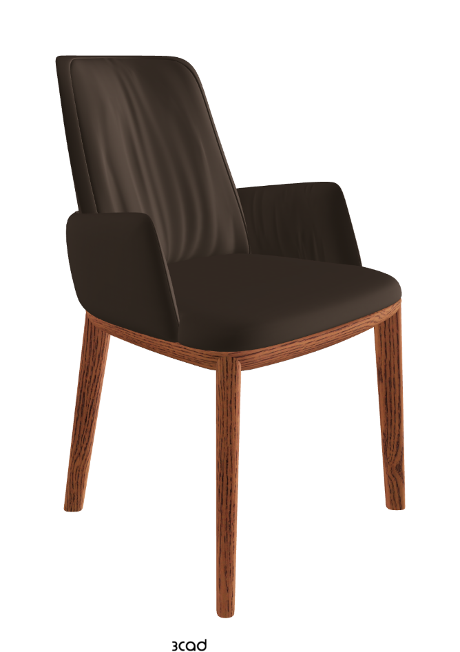 Belinda Dining Armchair_Canaletto Walnut Stained Ashwood_Synthetic Leather_Marrone