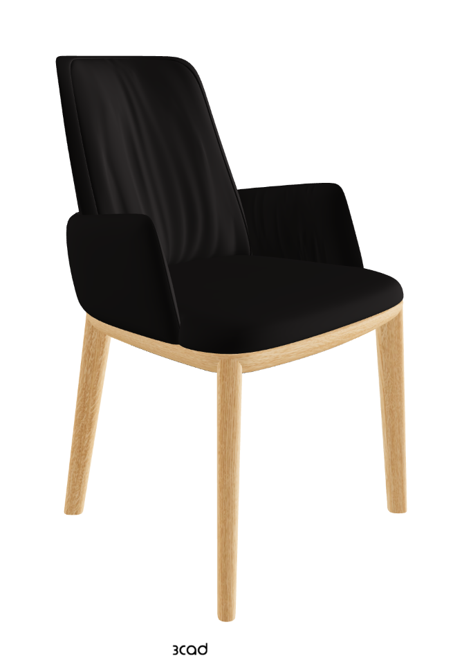 Belinda Dining Armchair_Natural Ashwood_Synthetic Leather_Moka