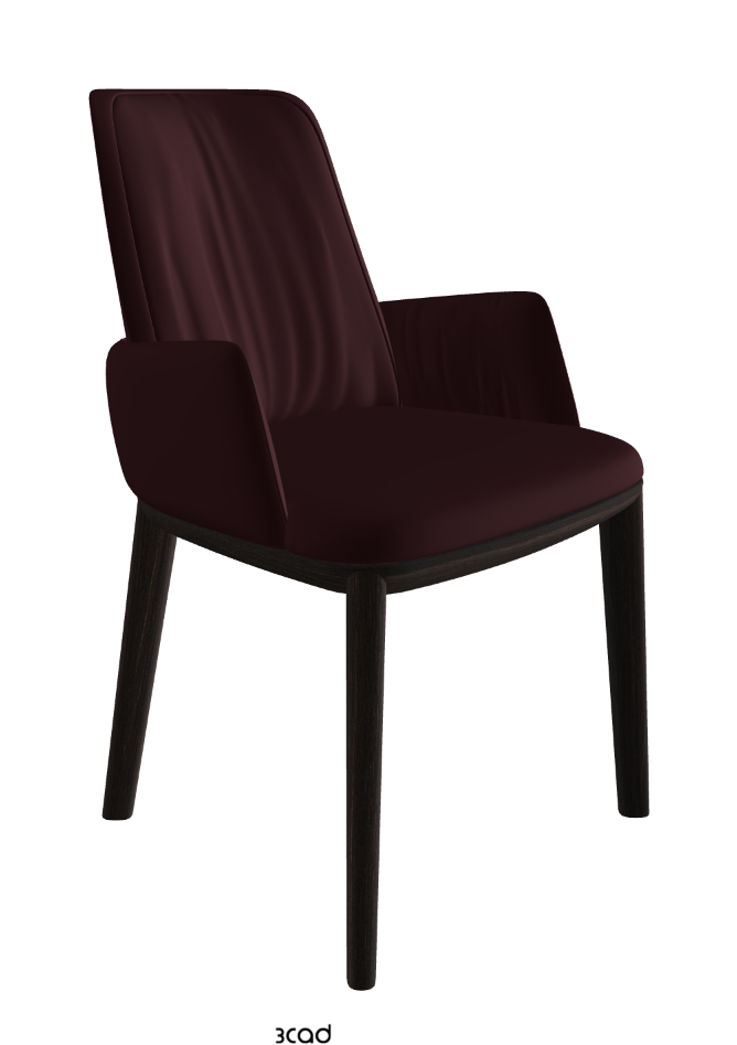 Belinda Dining Armchair_Burned Oak Stained Ashwood_Synthetic Leather_Bordeaux