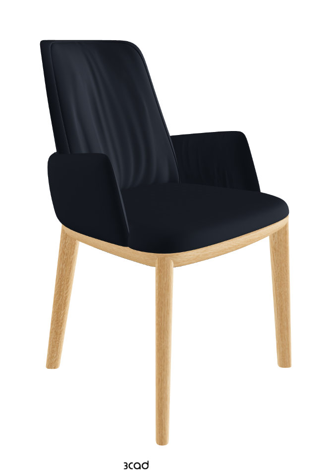 Belinda Dining Armchair_Natural Ashwood_Synthetic Leather_Navy