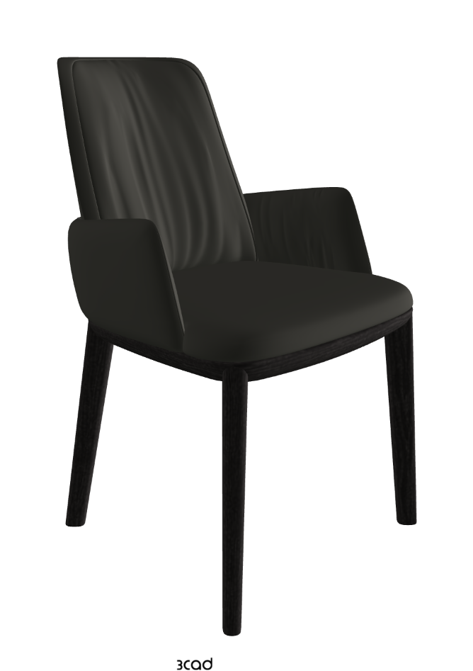 Belinda Dining Armchair_Open Pore Matt Black Ashwood_Synthetic Leather_London