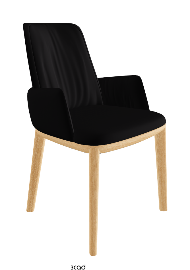Belinda Dining Armchair_Natural Ashwood_Synthetic Leather_Nero