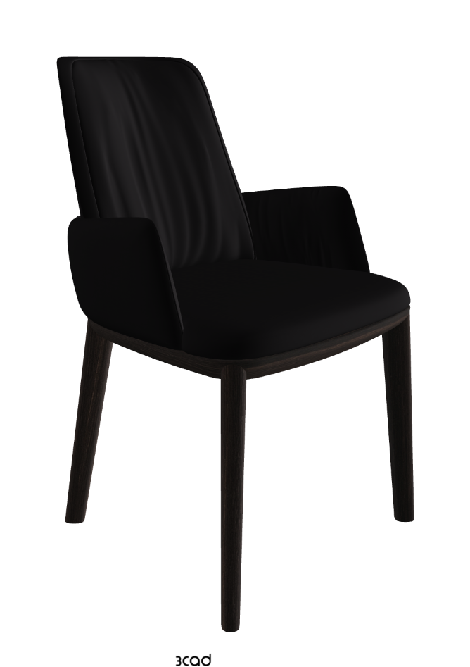 Belinda Dining Armchair_Burned Oak Stained Ashwood_Synthetic Leather_Nero
