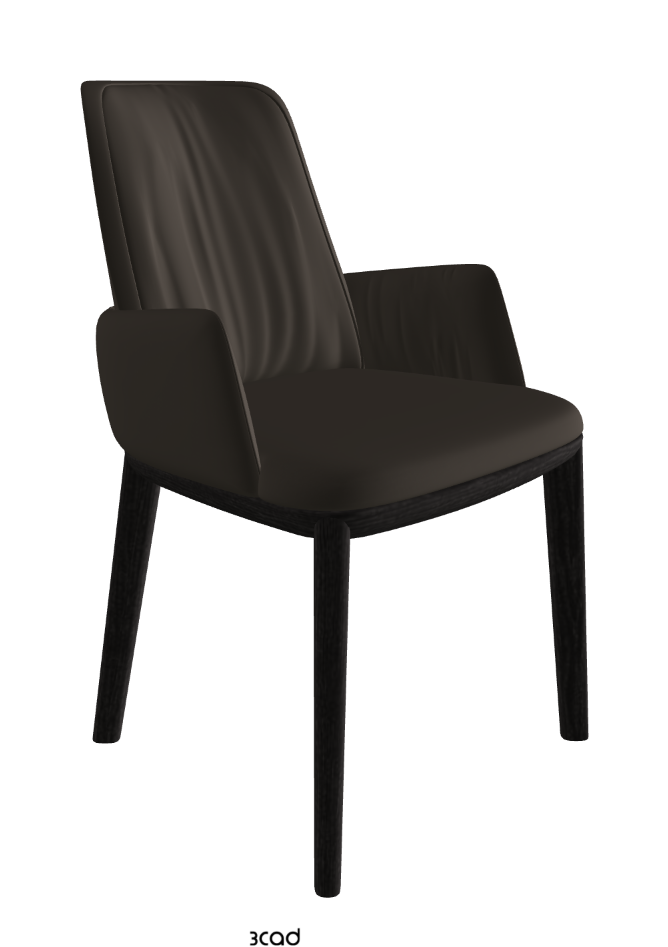Belinda Dining Armchair_Open Pore Matt Black Ashwood_Synthetic Leather_Fossil