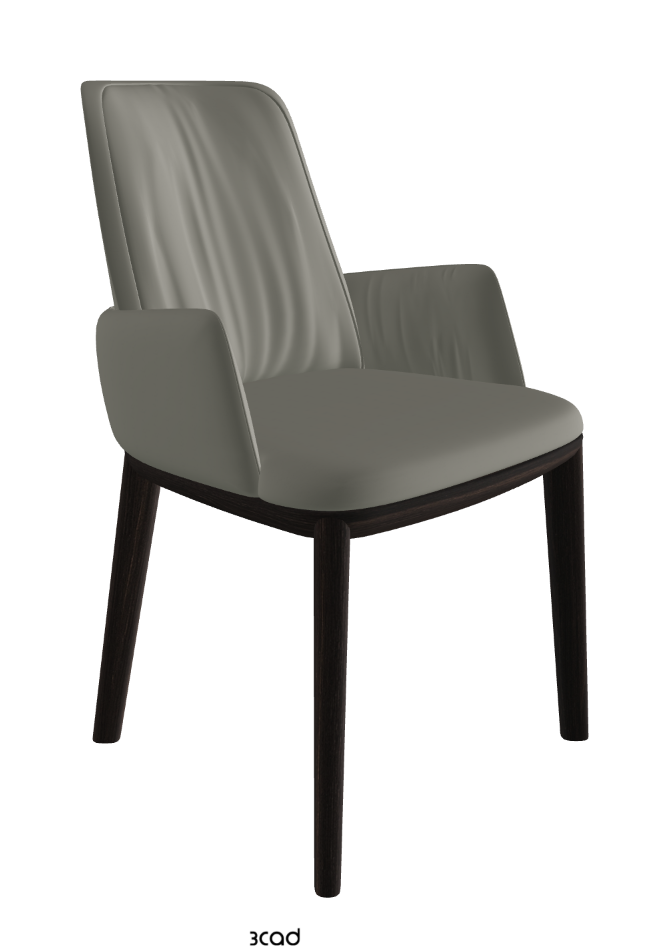 Belinda Dining Armchair_Burned Oak Stained Ashwood_Synthetic Leather_Cemento
