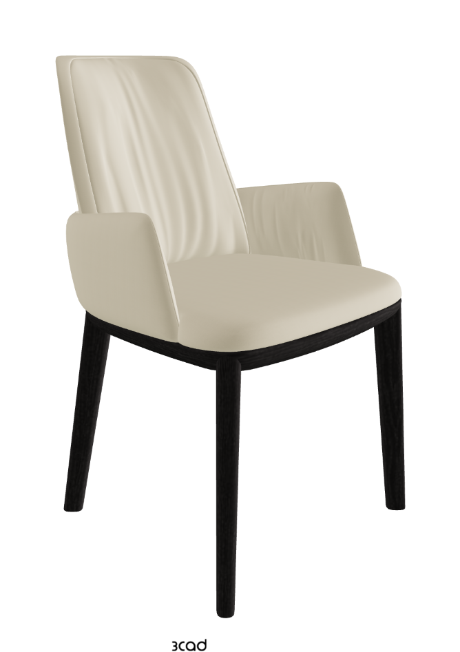 Belinda Dining Armchair_Open Pore Matt Black Ashwood_Synthetic Leather_Oyster