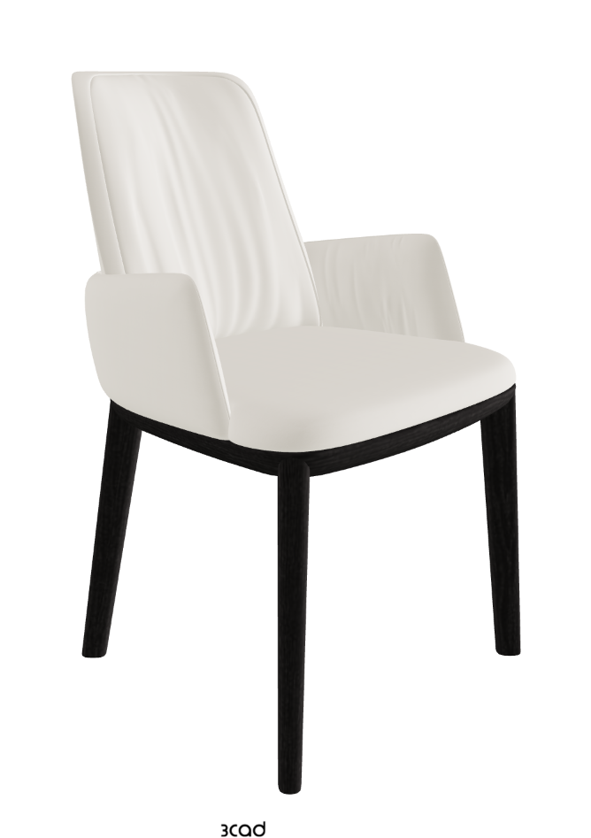 Belinda Dining Armchair_Open Pore Matt Black Ashwood_Synthetic Leather_Lino