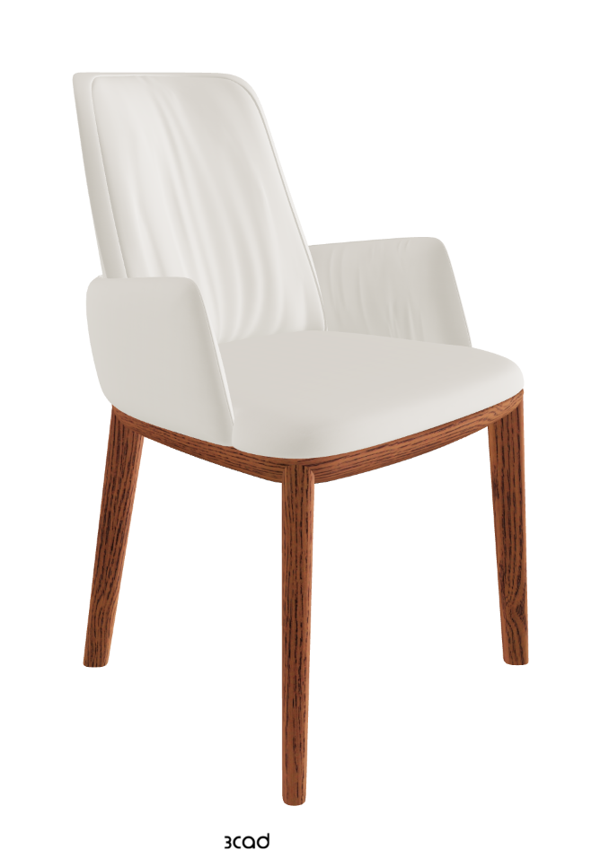 Belinda Dining Armchair_Canaletto Walnut Stained Ashwood_Synthetic Leather_Lino