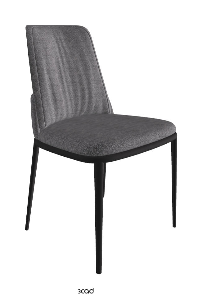 Belinda ML Dining Chair_Black Embossed_Fabric_B244