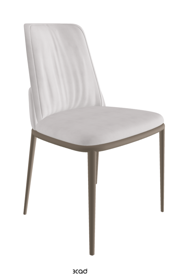 Belinda ML Dining Chair_Titanium Embossed_Micro Nubuk_White