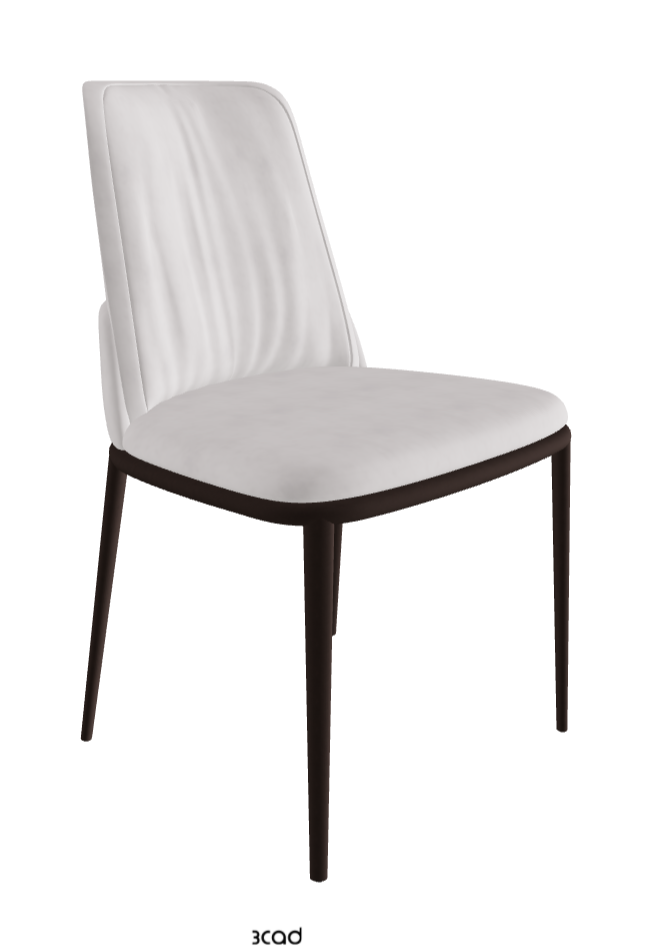 Belinda ML Dining Chair_Bronze Embossed_Micro Nubuk_White