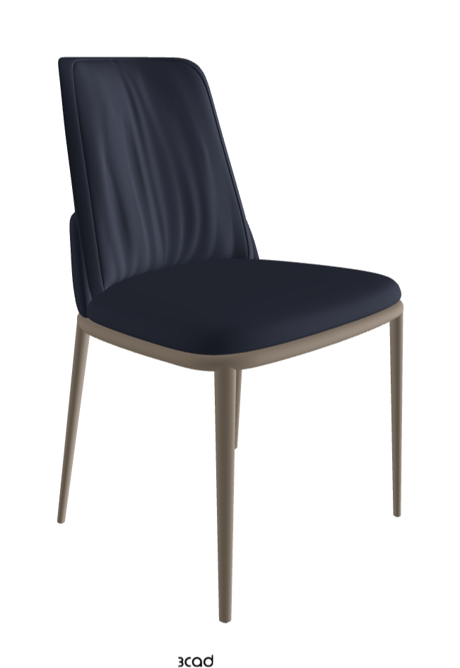Belinda ML Dining Chair_Titanium Embossed_Soft Leather_Navy