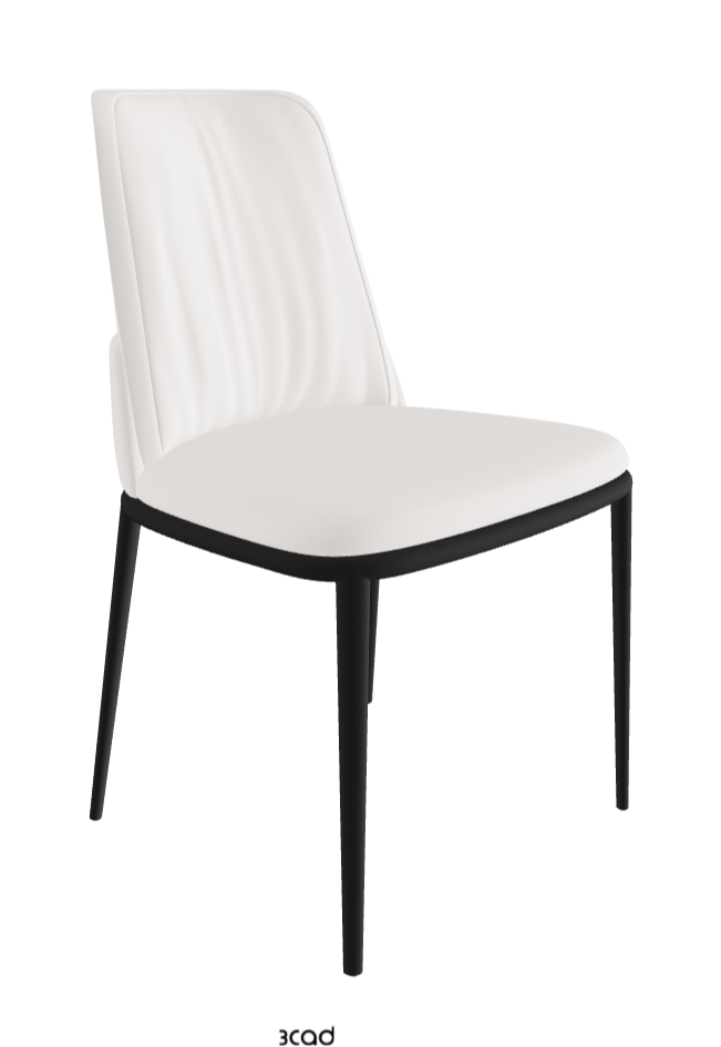 Belinda ML Dining Chair_Black Embossed_Soft Leather_Oyster