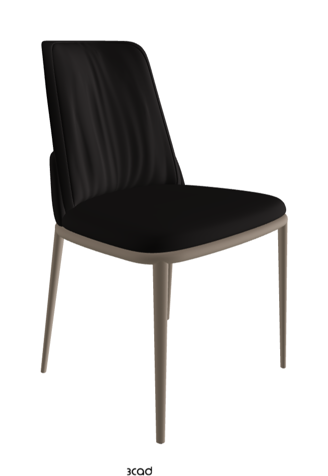 Belinda ML Dining Chair_Titanium Embossed_Synthetic Leather_Moka