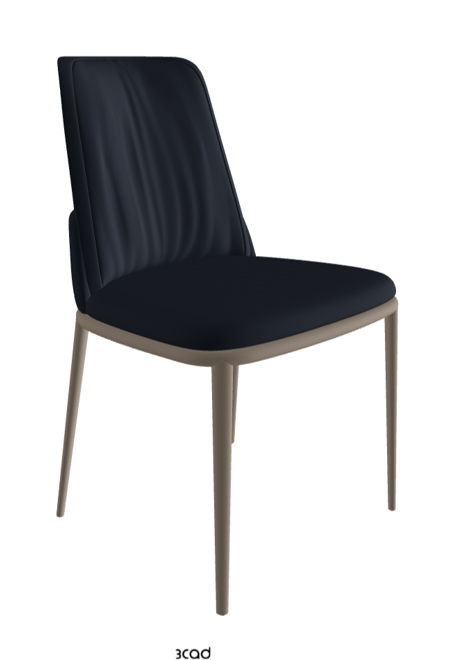 Belinda ML Dining Chair_Titanium Embossed_Synthetic Leather_Navy