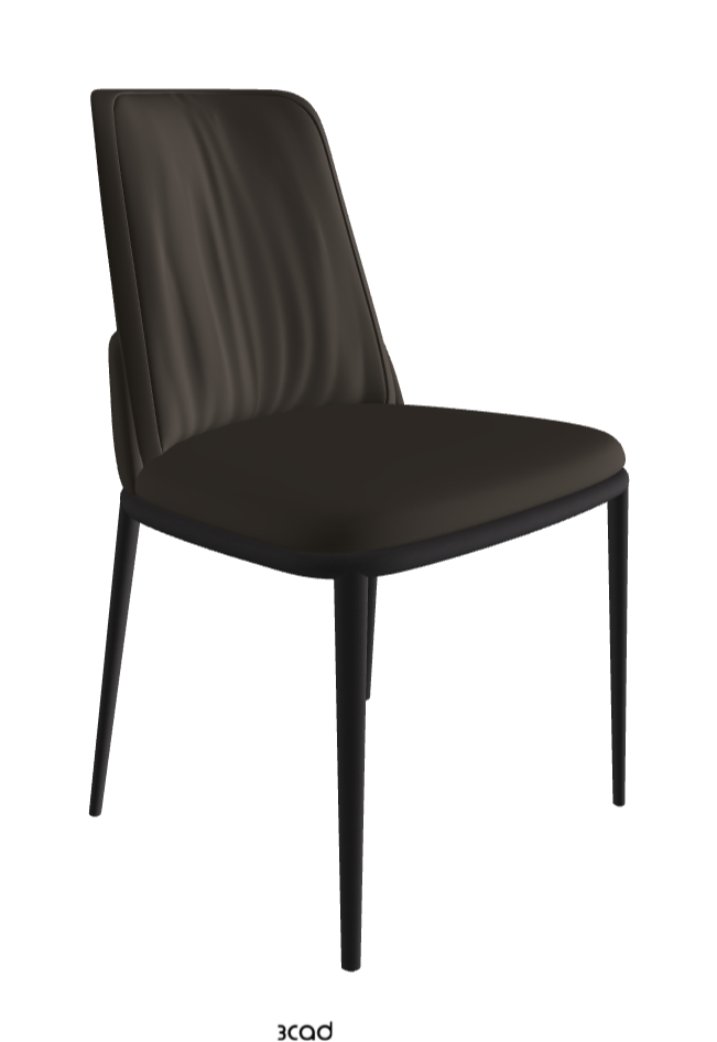 Belinda ML Dining Chair_Black Embossed_Synthetic Leather_Fossil