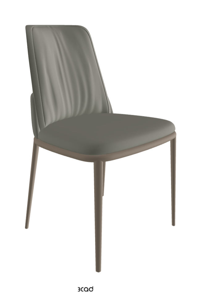 Belinda ML Dining Chair_Titanium Embossed_Synthetic Leather_Cemento