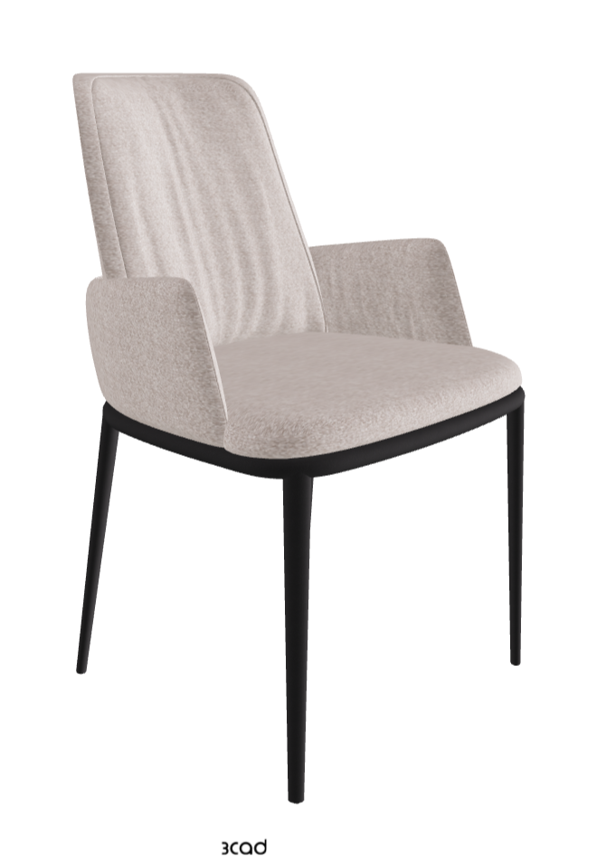 Belinda ML Dining Armchair_Black Embossed_Fabric_B242