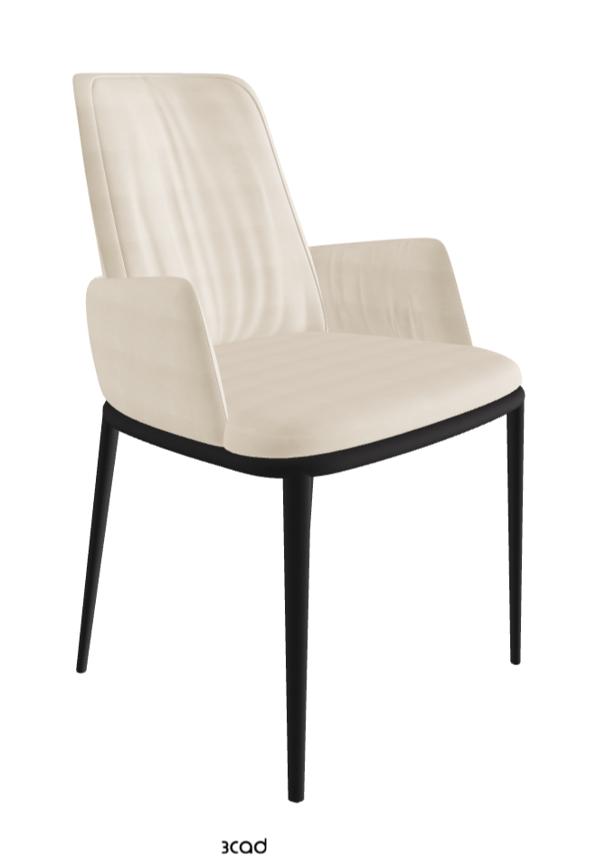 Belinda ML Dining Armchair_Black Embossed_Fabric_B922