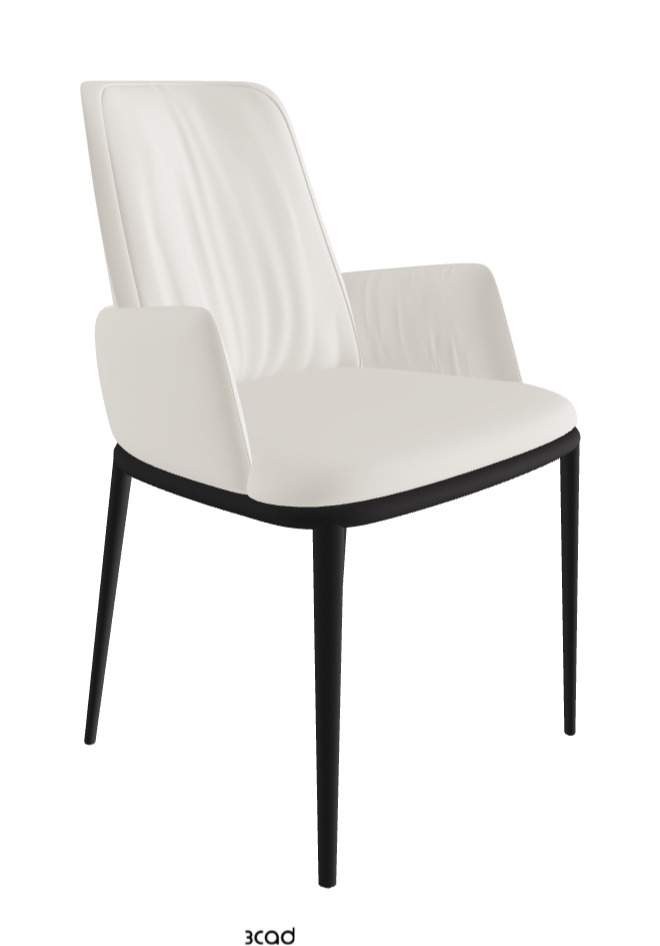 Belinda ML Dining Armchair_Black Embossed_Glove Soft Leather_Dover