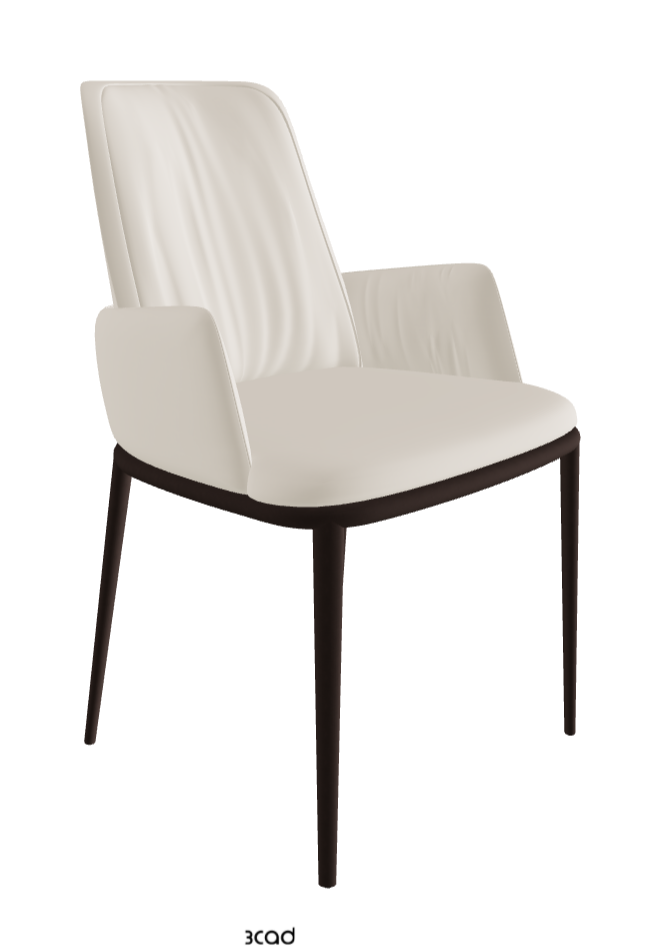 Belinda ML Dining Armchair_Bronze Embossed_Glove Soft Leather_Ecru