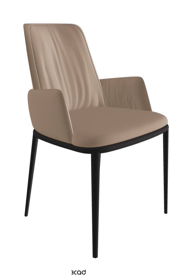 Belinda ML Dining Armchair_Black Embossed_Glove Soft Leather_Taupe