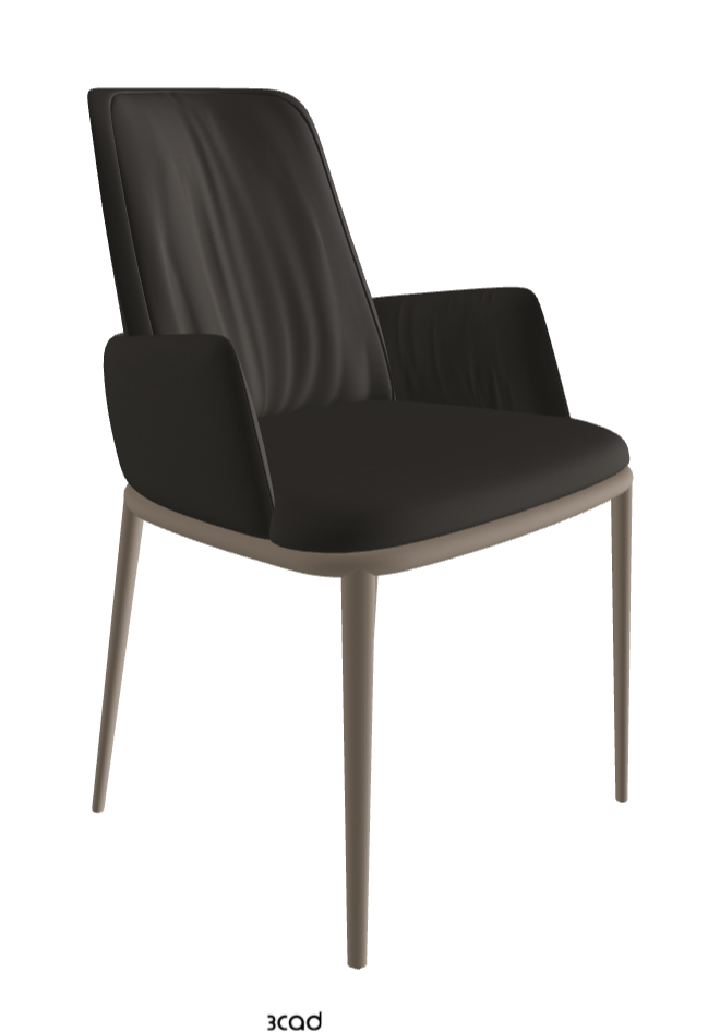 Belinda ML Dining Armchair_Titanium Embossed_Glove Soft Leather_Carbon