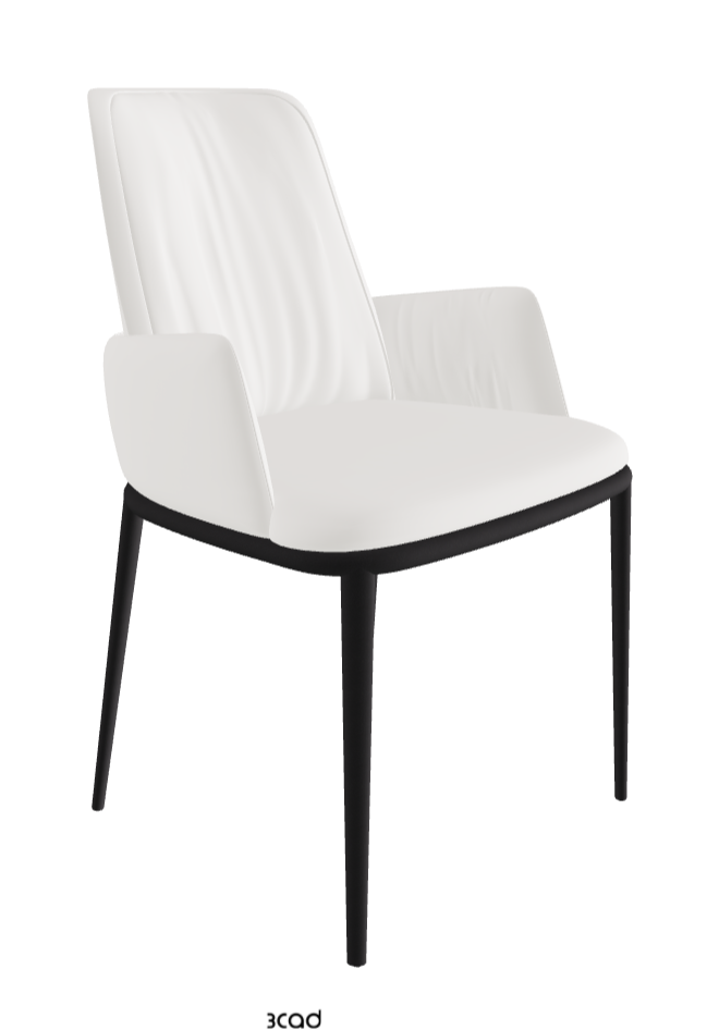 Belinda ML Dining Armchair_Black Embossed_Soft Leather_Palladio