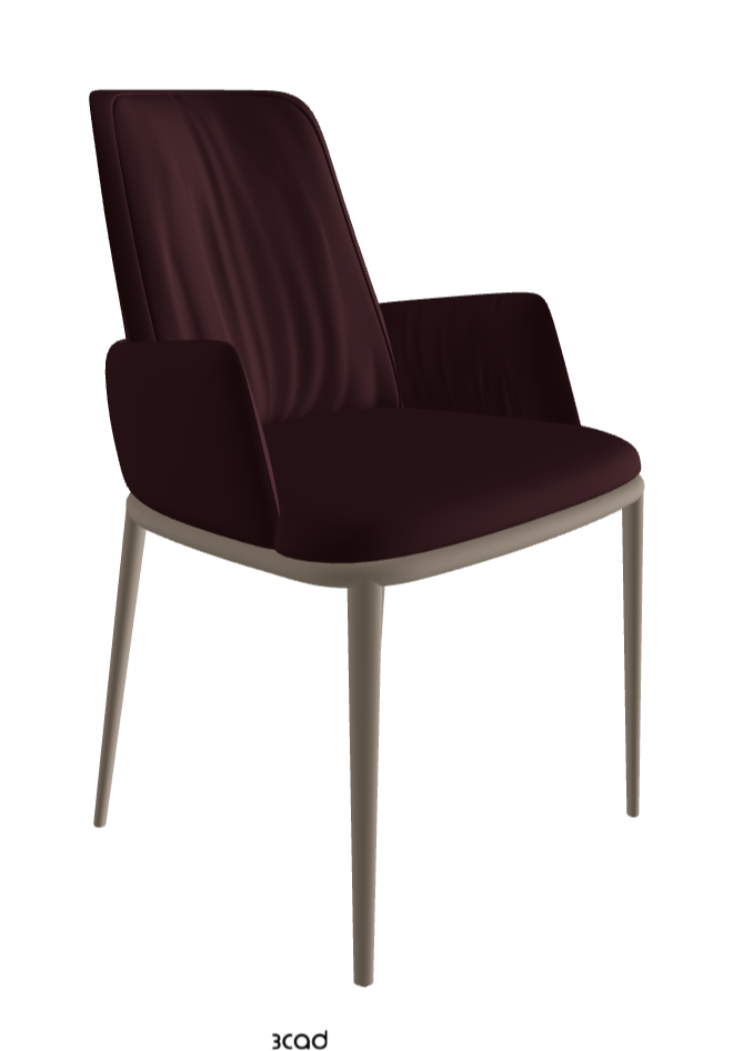 Belinda ML Dining Armchair_Titanium Embossed_Soft Leather_Bordeaux