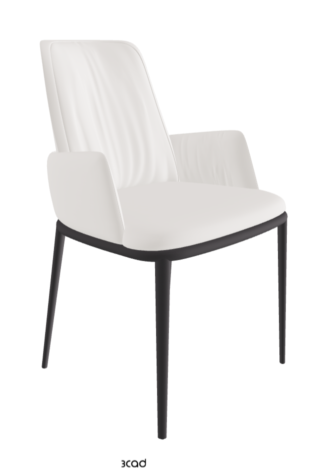 Belinda ML Dining Armchair_Graphite Embossed_Soft Leather_Oyster