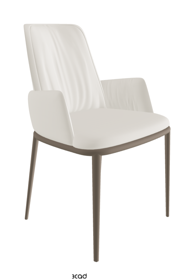 Belinda ML Dining Armchair_Titanium Embossed_Soft Leather_Lino