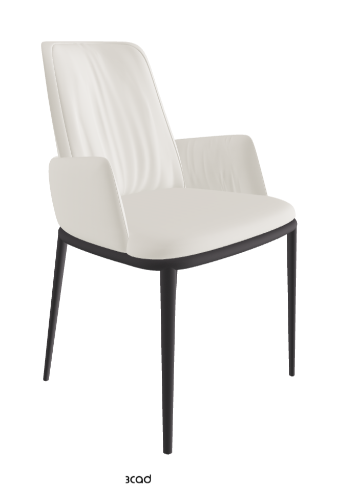 Belinda ML Dining Armchair_Graphite Embossed_Soft Leather_Lino