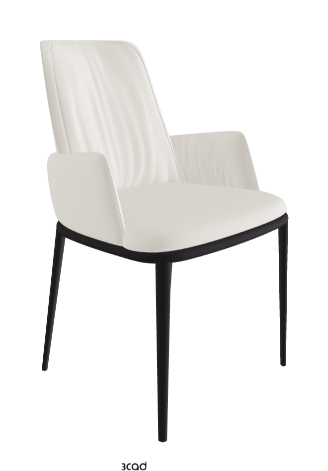 Belinda ML Dining Armchair_Black Embossed_Soft Leather_Lino