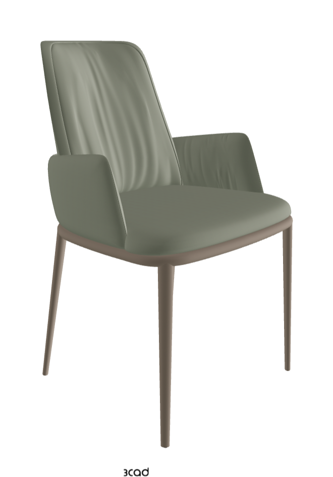 Belinda ML Dining Armchair_Titanium Embossed_Soft Leather_Cenere