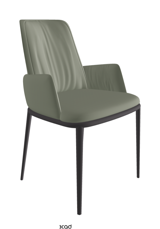 Belinda ML Dining Armchair_Graphite Embossed_Soft Leather_Cenere
