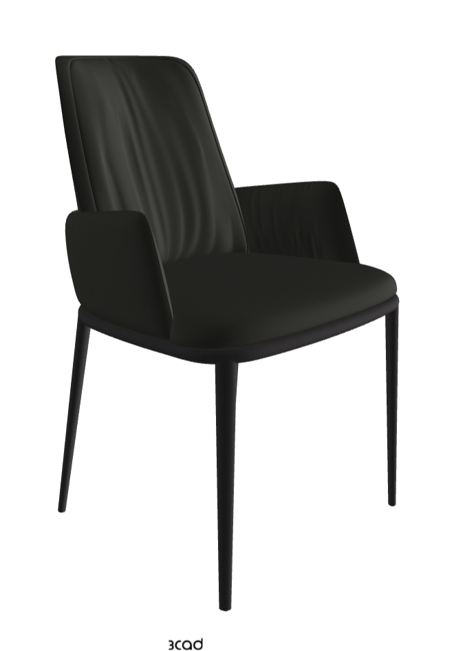 Belinda ML Dining Armchair_Black Embossed_Soft Leather_Smoke